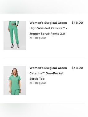 Figs Women's Surgical Green High-Waisted Zamora™ Jogger Pants & Catarina Top SET